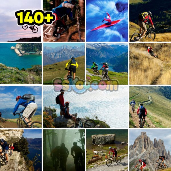 骑自行车单车骑行人物高清JPG摄影照片壁纸背景插图设计素材