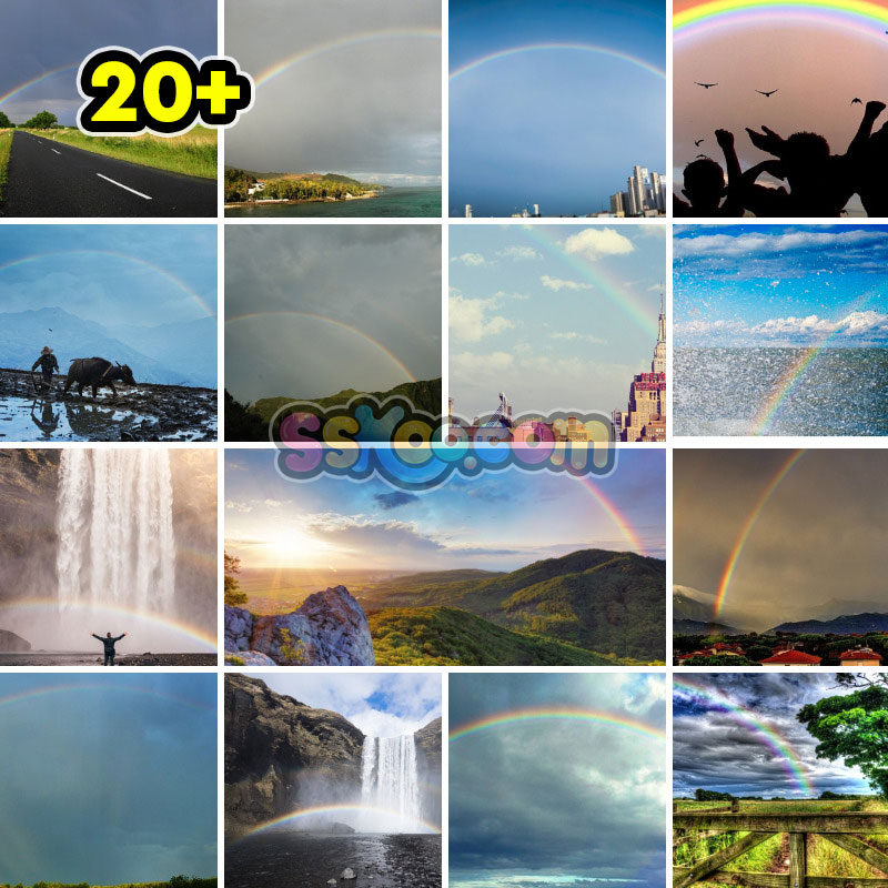 天空自然景观彩虹组图特写高清JPG摄影照片壁纸背景图片插图素材插图