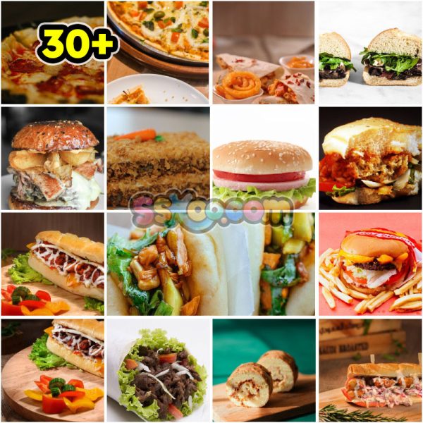 汉堡片西式汉堡西餐高清照片摄影图片食品美食特写大图插图