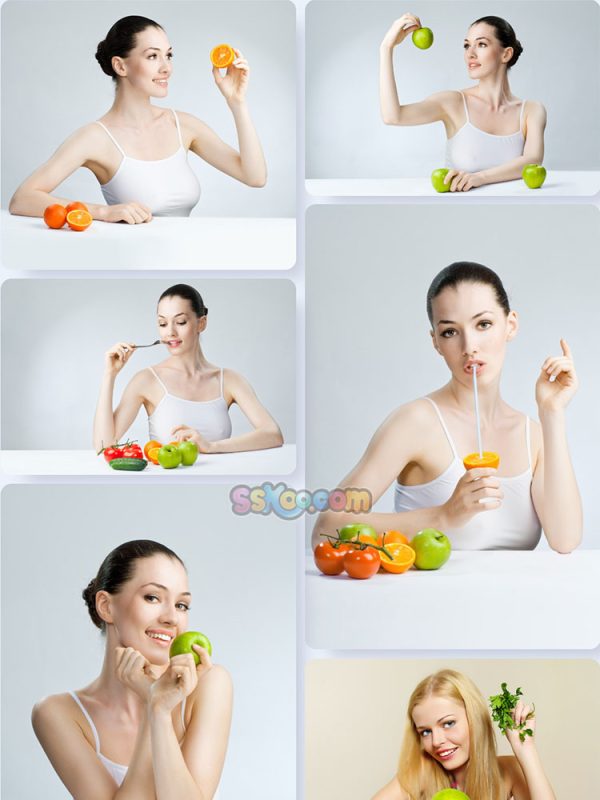 吃水果的美女人物照片特写高清JPG摄影壁纸背景图片插图设计素材插图1