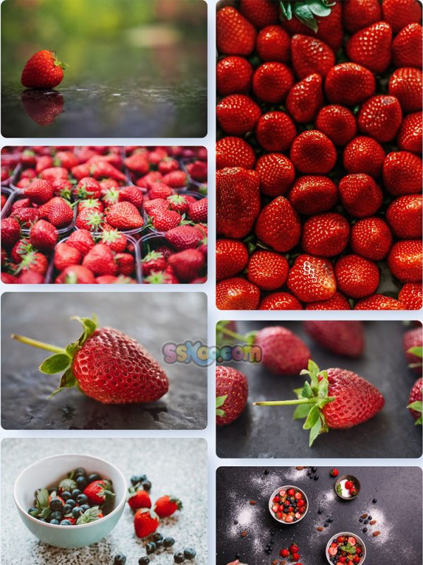 红色草莓新鲜水果高清照片摄影图片美食特写大图插图插图1