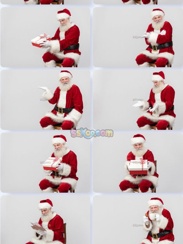 可爱圣诞老人圣诞节场景组图JPG摄影照片壁纸背景插图设计素材插图2