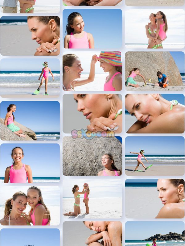 沙滩海岛度假海滩家庭特写高清JPG摄影照片壁纸背景插图设计素材插图2