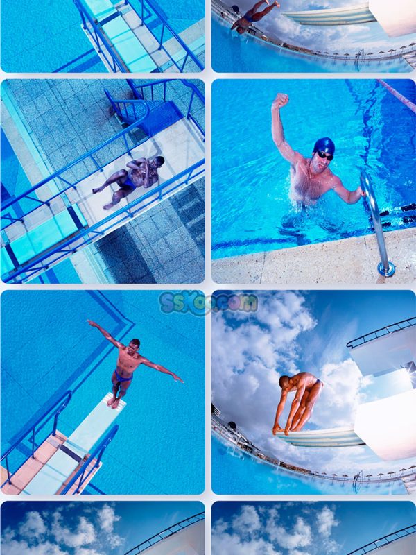 男性游泳跳水运动场景特写高清JPG摄影壁纸背景图片插图设计素材插图2