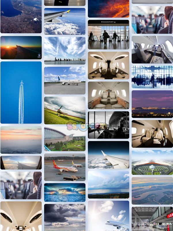 飞机航空天空驾驶机舱俯瞰大地城市高清大图JPG图片照片素材插图2
