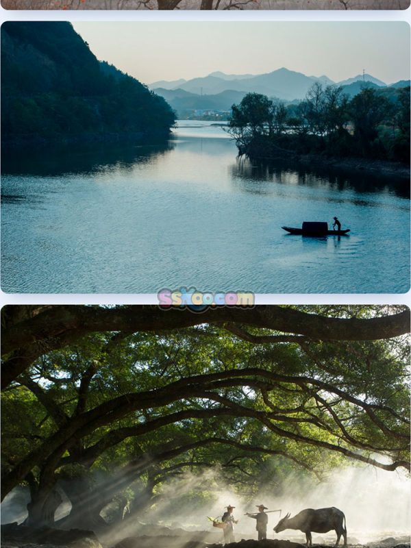 中国风格水墨风景旅游圣地城市景点高清JPG摄影壁纸背景插画素材插图2