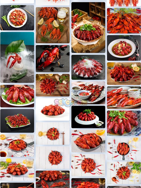 红色油焖爆炒小龙虾大虾宵夜美食大餐高清照片大图插图2