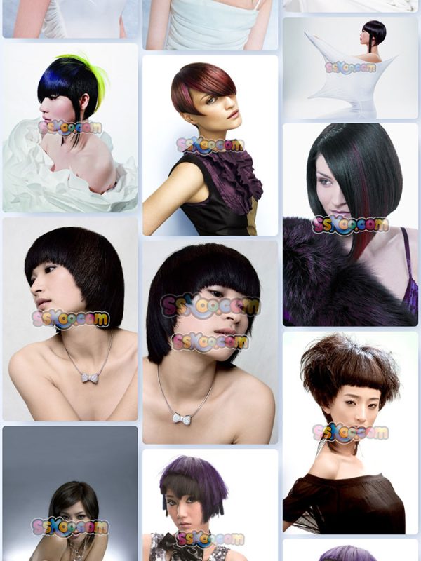 美发模特短发美女理发店发型特写背景图片壁纸插图设计素材插图2