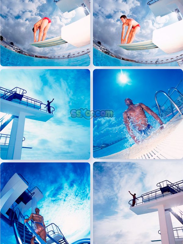 男性游泳跳水运动场景特写高清JPG摄影壁纸背景图片插图设计素材插图3
