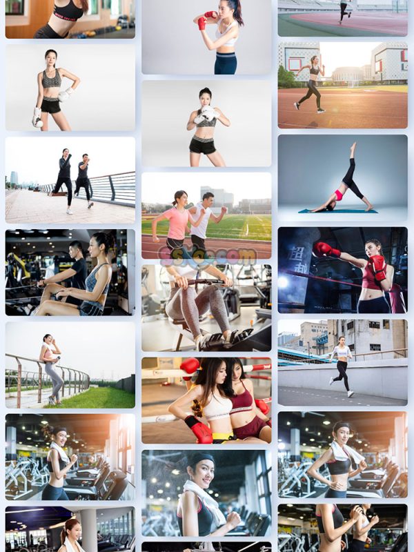 健身跑步举重拳击运动美女组图健身房高清摄影照片壁纸图片设计素材插图3
