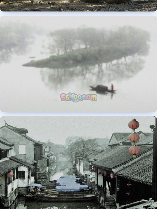 中国风格水墨风景旅游圣地城市景点高清JPG摄影壁纸背景插画素材插图3
