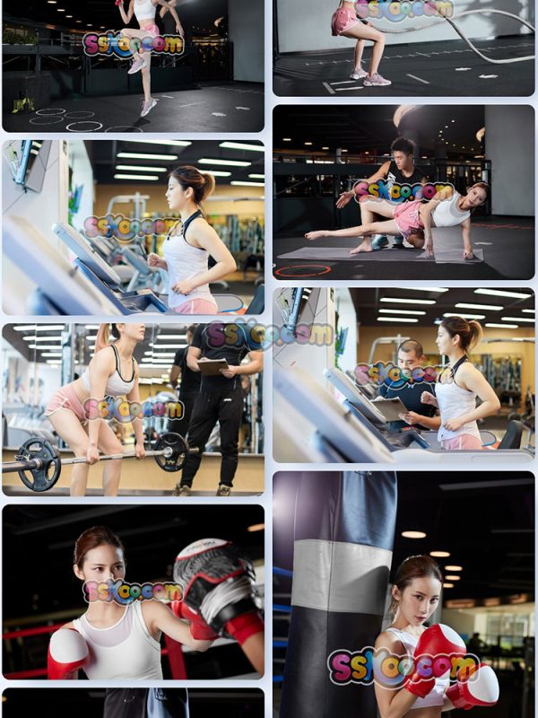 运动女性跑步拳击美女健身房套图高清特写摄影照片4K壁纸图片设计素材插图3