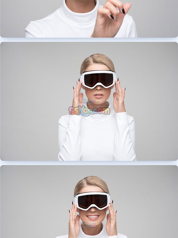 酷炫墨镜眼镜太空镜女模特JPG摄影照片壁纸背景图片插图设计素材插图3