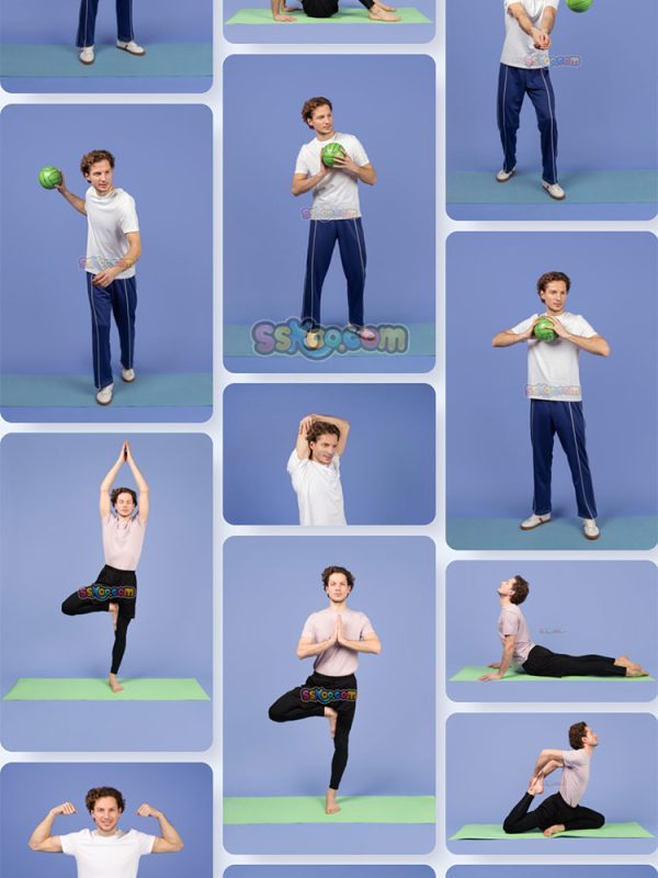 男士瑜伽健身运动男人人物组图JPG摄影照片壁纸背景插图设计素材插图4