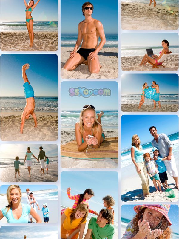 沙滩海岛度假海滩家庭特写高清JPG摄影照片壁纸背景插图设计素材插图4