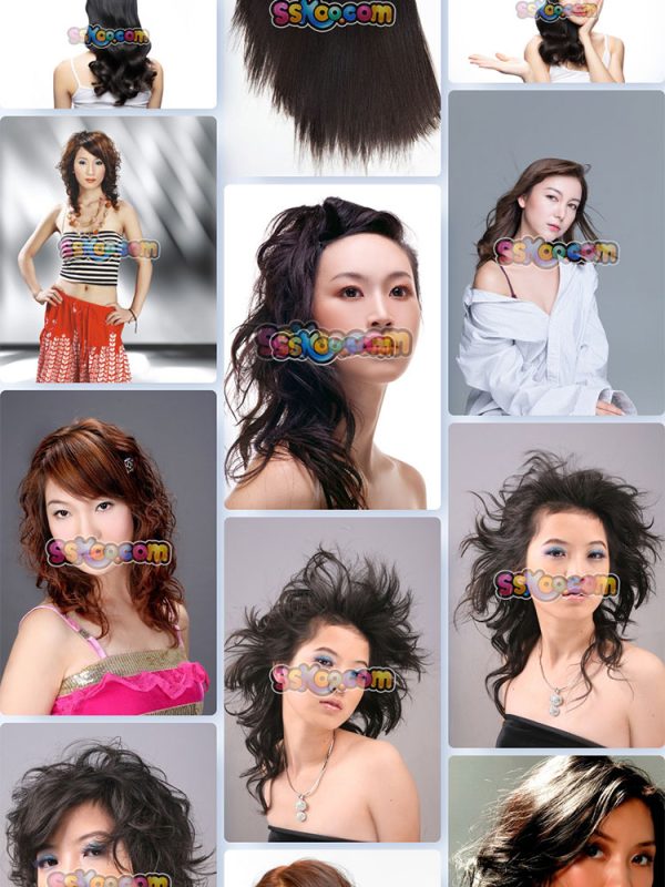 美发店美女模特女性造型半身照特写JPG摄影壁纸背景图片插图设计素材插图4