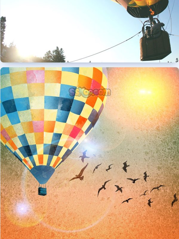 热气球孔明灯降落伞跳伞特写高清图片JPG摄影照片壁纸背景插图素材插图4