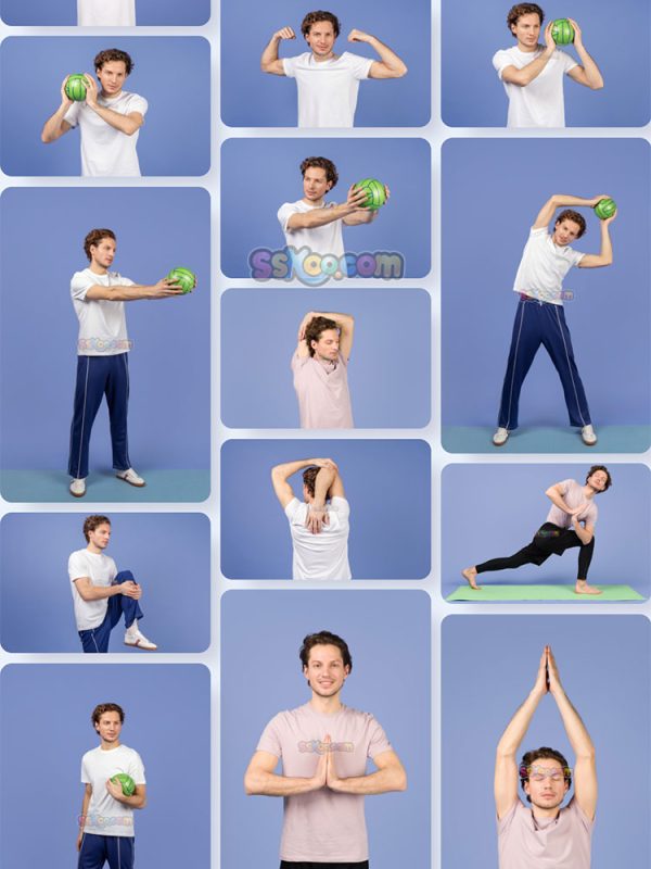 男士瑜伽健身运动男人人物组图JPG摄影照片壁纸背景插图设计素材插图5