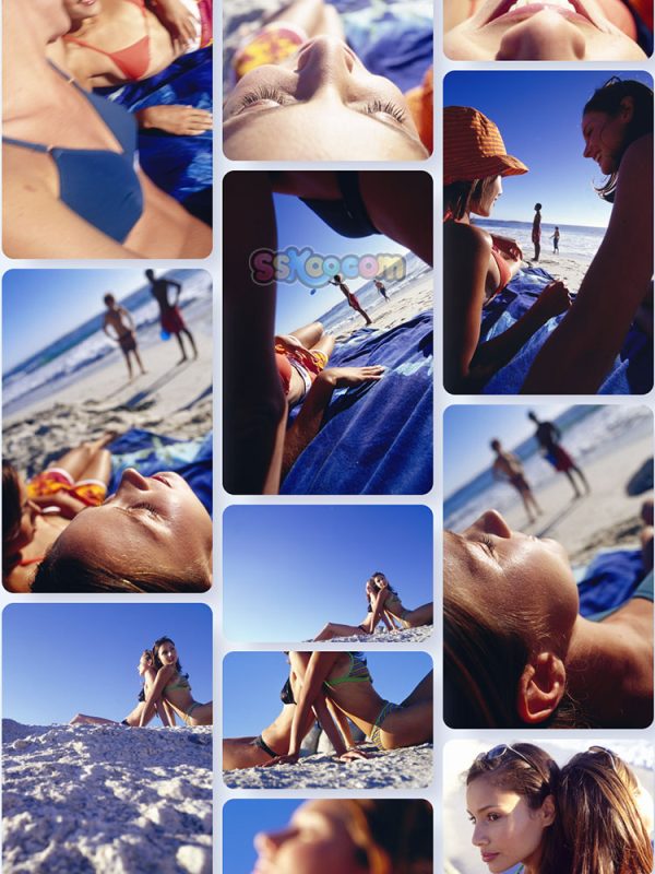 沙滩冲浪海滩情侣特写高清JPG摄影照片壁纸背景图片插图设计素材插图5