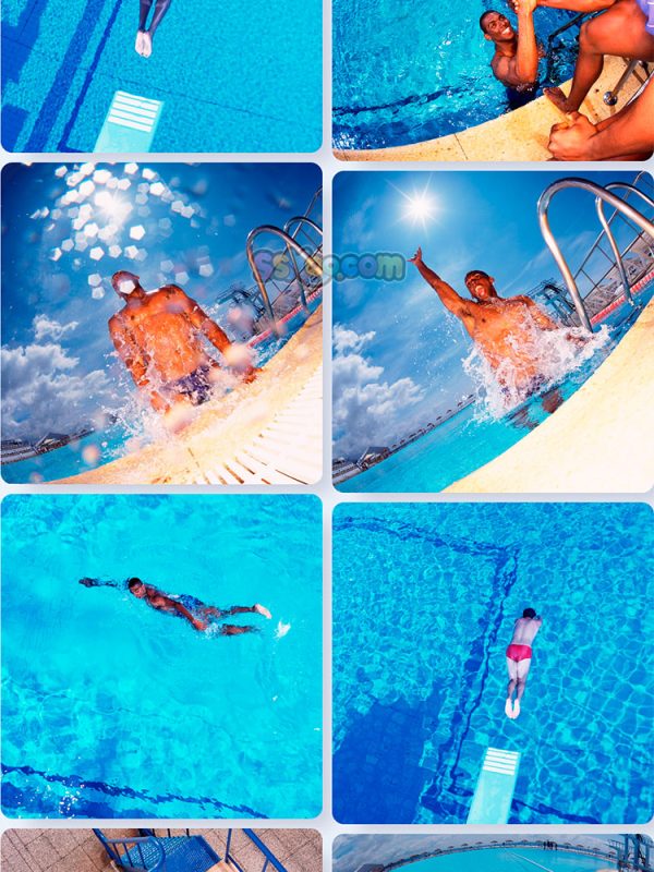 男性游泳跳水运动场景特写高清JPG摄影壁纸背景图片插图设计素材插图5