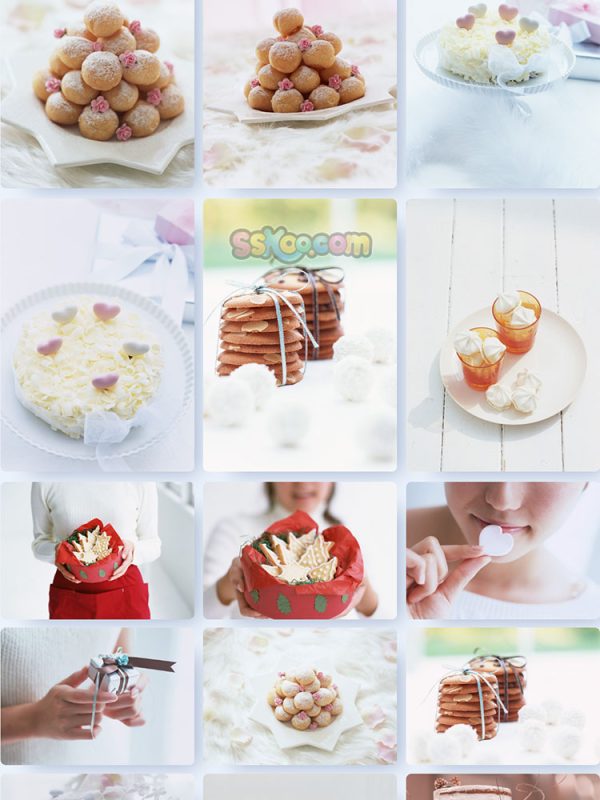 甜食西式糕点甜饼面包冰激凌雪糕水果糕点果汁奶油高清照片插图5
