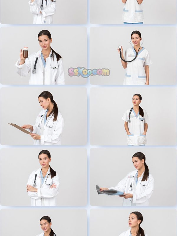 美女医生医护人员白衣天使JPG摄影照片壁纸背景图片插图设计素材插图5