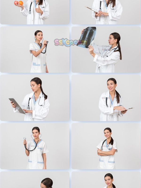美女医生医护人员白衣天使JPG摄影照片壁纸背景图片插图设计素材插图6