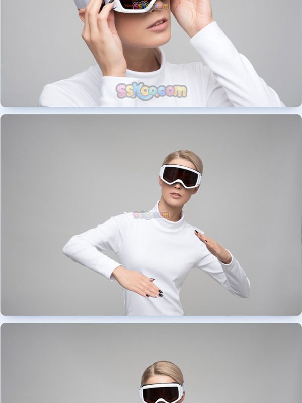 酷炫墨镜眼镜太空镜女模特JPG摄影照片壁纸背景图片插图设计素材插图6