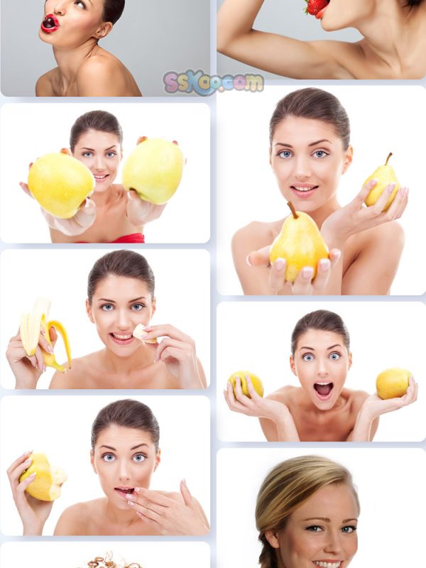吃水果的美女人物照片特写高清JPG摄影壁纸背景图片插图设计素材插图7