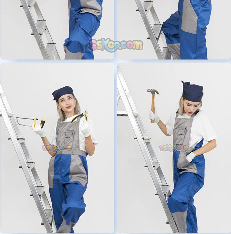 女性修理工施工人员测量员组图JPG摄影照片壁纸背景插图设计素材插图7
