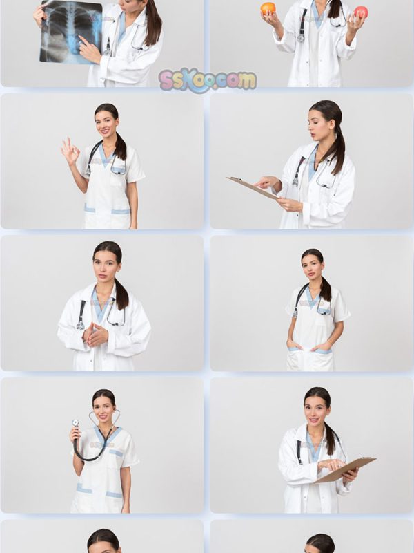 美女医生医护人员白衣天使JPG摄影照片壁纸背景图片插图设计素材插图7