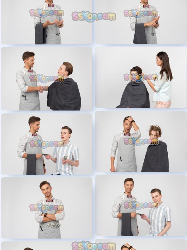 理发师美发理发人物图片组图JPG摄影照片4K壁纸背景插图设计素材插图8