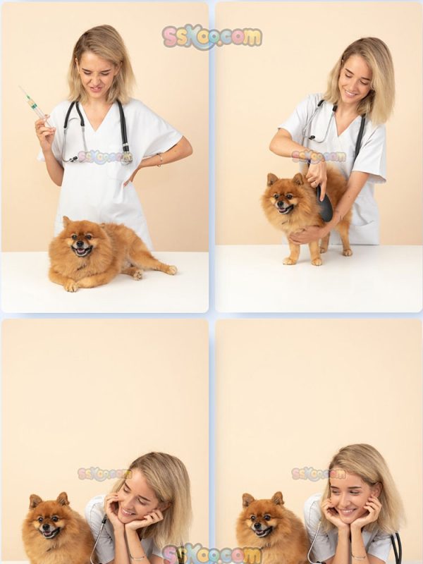 狗狗打疫苗体检宠物医院场景特写JPG摄影组图壁纸背景插图设计素材插图8