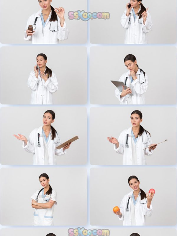 美女医生医护人员白衣天使JPG摄影照片壁纸背景图片插图设计素材插图8