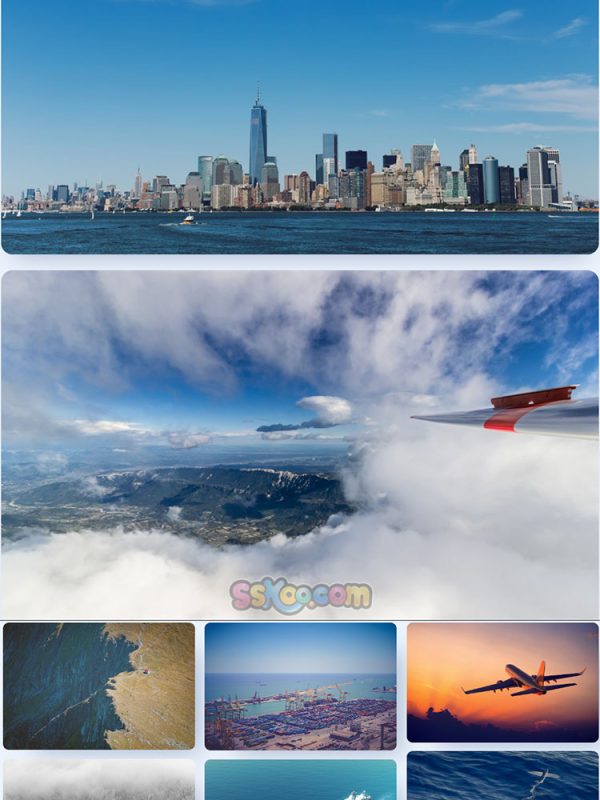高清飞机图航空图片空中飞翔客运客机直升飞机机舱俯视图设计素材插图11