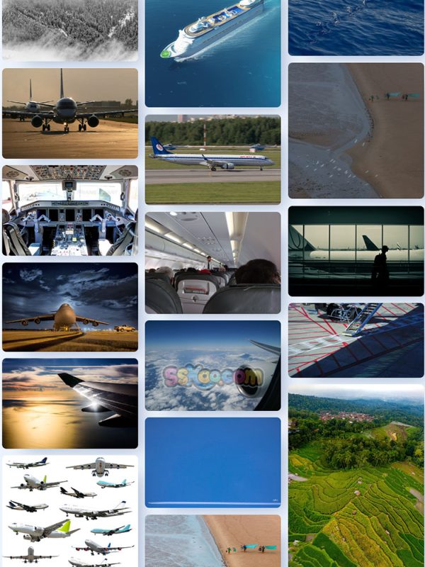 高清飞机图航空图片空中飞翔客运客机直升飞机机舱俯视图设计素材插图12