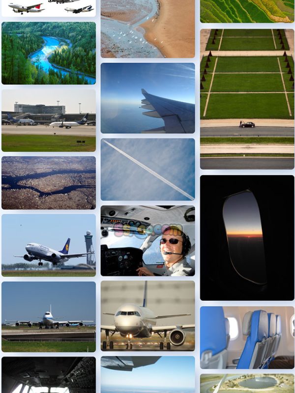 高清飞机图航空图片空中飞翔客运客机直升飞机机舱俯视图设计素材插图13