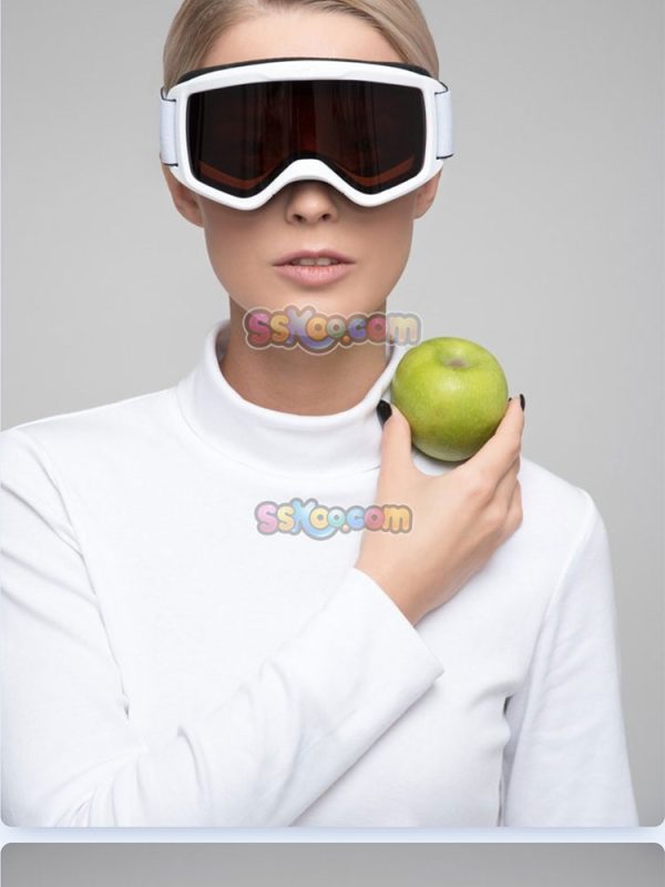 酷炫墨镜眼镜太空镜女模特JPG摄影照片壁纸背景图片插图设计素材插图13