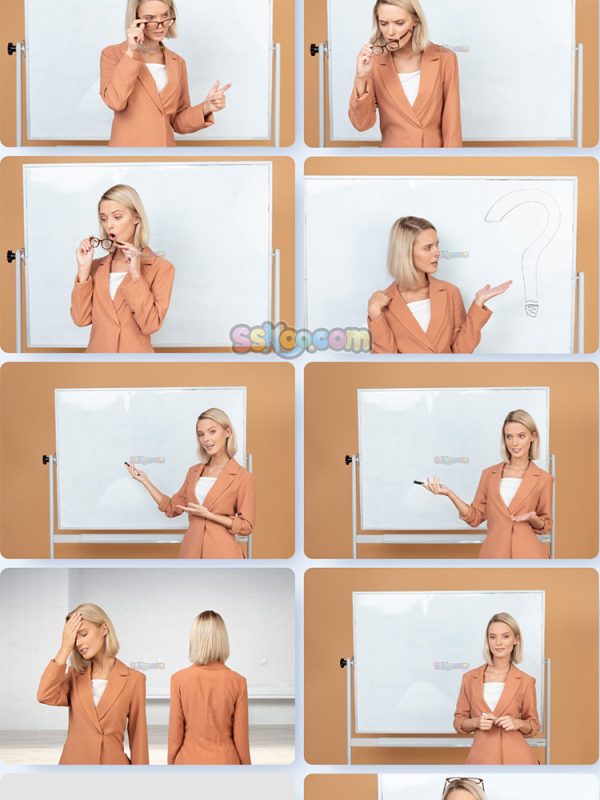 美女老师教师讲师演讲场景JPG摄影照片壁纸背景图片插图设计素材插图15