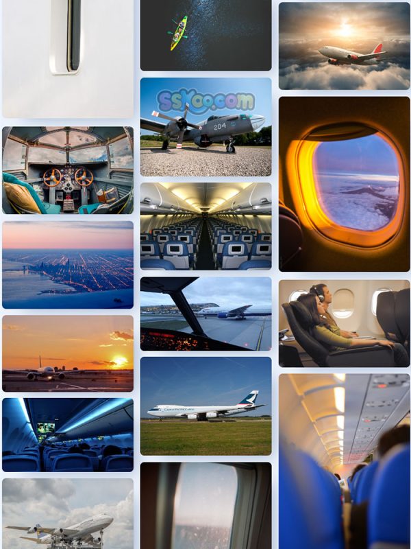 高清飞机图航空图片空中飞翔客运客机直升飞机机舱俯视图设计素材插图18