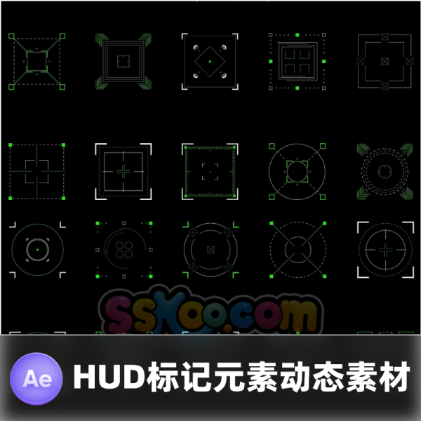 科技图形元素动态图表视频HUD科幻UI界面展示AE模板AEP素材