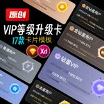 VIP会员卡会员用户等级升级UI卡片式矢量设计XD模板Sketch素材