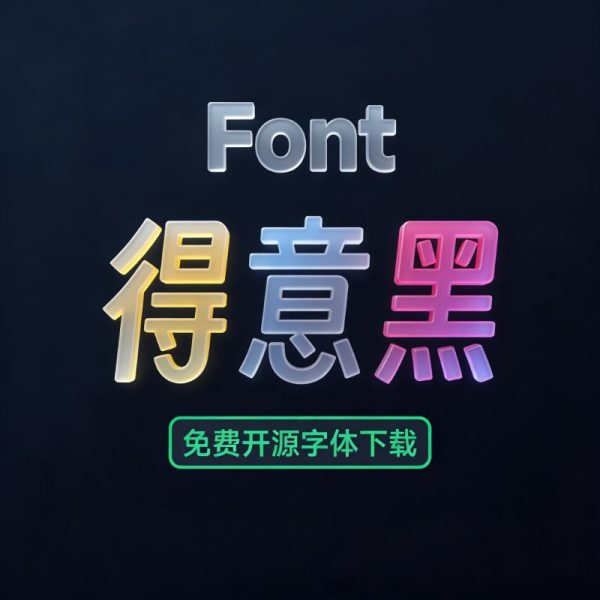 「得意黑」免费商用开源字体下载