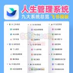 一键开启高效人生！《人生管理系统》飞书文档/飞书模板/2025年自律必备