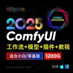 ComfyUI安装包+AnimateDiff教程，2025最新ComfyUI工作流零基础学AI绘画，小白也能变大神