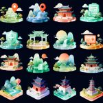 3d景区旅游icon图标app金刚区图标-PNG免抠图片素材【AIGC作品】