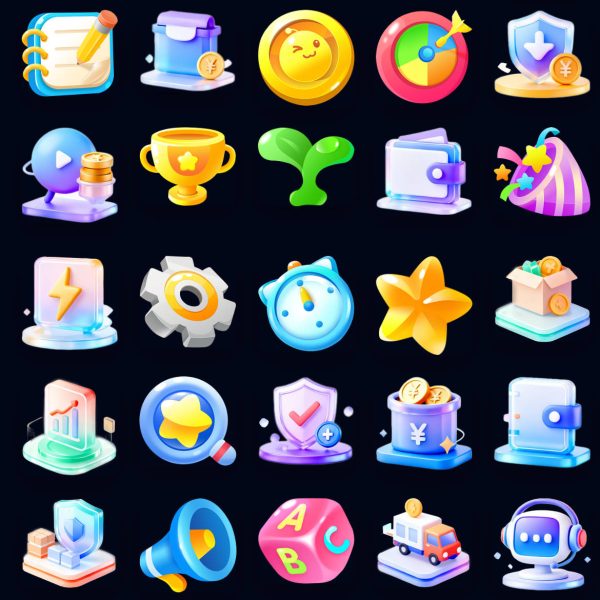 3D社区医院服务大厅安全运输APP金刚区图标icon-PNG免抠图片素材【AIGC作品】