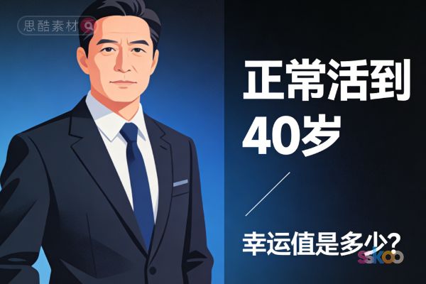 一个人从出生到健康的活到40岁，他的幸运值是多少？