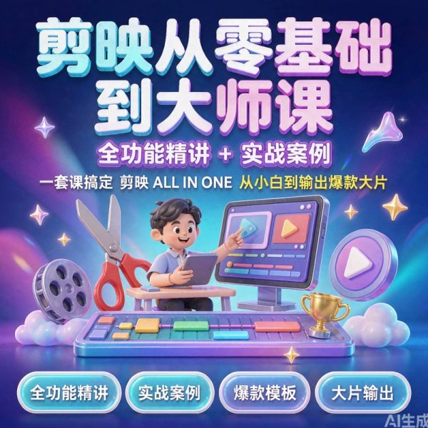 剪映2026｜从零基础到大师课：全功能精讲 + 实战案例教程｜一套课搞定剪映