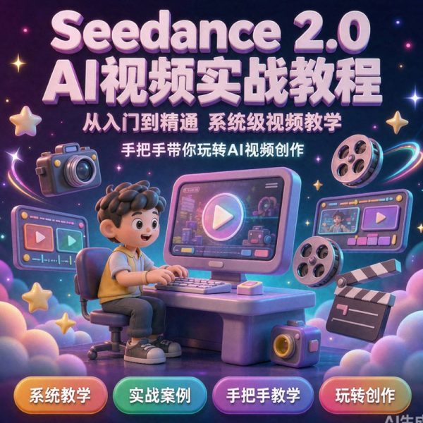 Seedance 2.0 AI视频实战教程｜从入门到精通的系统级视频教学，手把手带你玩转AI视频创作！